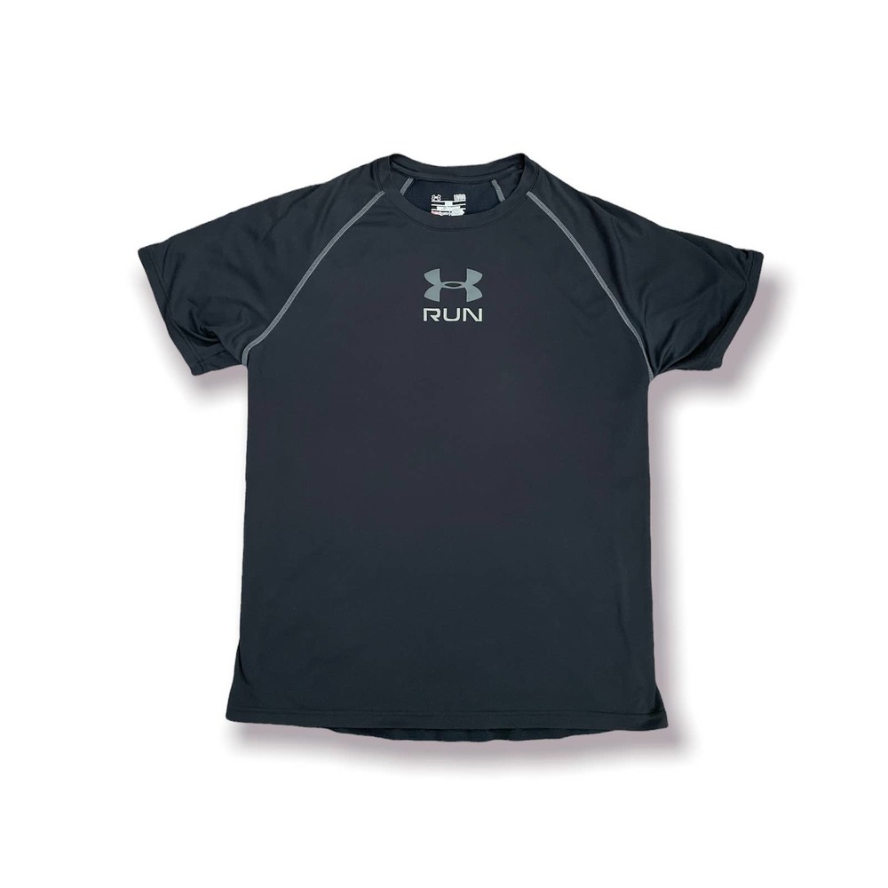Men's Black & Grey Large Under Armour Run T-Shirt